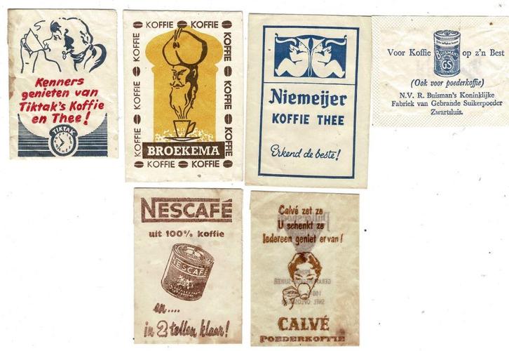 6 Originele Suikerzakjes R.BUISMAN NIEMEIJER BROEKEMA Enz., Verzamelen, Merken en Reclamevoorwerpen, Gebruikt, Overige typen, Verzenden