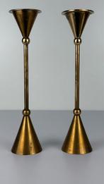 Vintage Christian de Beaumont set messing Memphis kandelaars, Ophalen of Verzenden, Overige materialen
