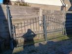 zwaar metalen inrijpoort met loophek, Tuin en Terras, Tuinhekken en Hekwerk, Ophalen, Gebruikt, IJzer, Sierhekwerk