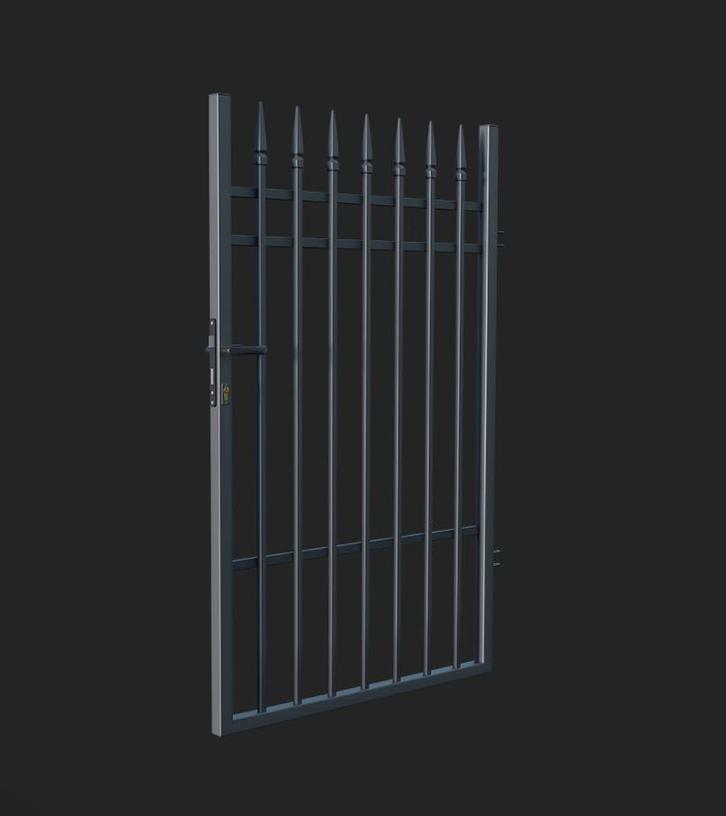 Klassieke zwarte looppoort met speerpunten 100x160, Tuin en Terras, Tuinpoorten, Nieuw, Looppoort, Staal, 150 tot 200 cm, 100 tot 150 cm