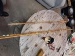 Retro vintage bamboe hengel 2-delig en 3-delig met dobbertui, Gebruikt, Ophalen, Complete hengel