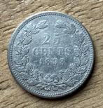 25 cent 1898 Wilhelmina, Postzegels en Munten, Ophalen, Zilver, 25 cent, Koningin Wilhelmina
