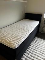 Boxspring met matras en topper, 90 cm, Eenpersoons, Zwart, Ophalen of Verzenden
