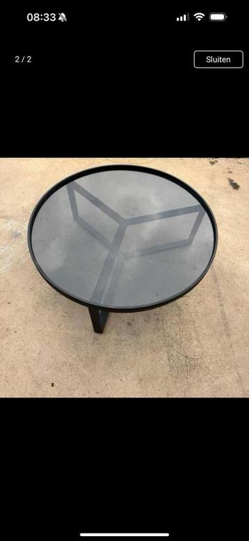 Zwarte ronde salontafel Nula – Ø70 cm beschikbaar voor biedingen