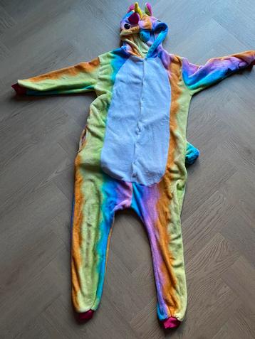 Unicorn regenboog onesie maat L