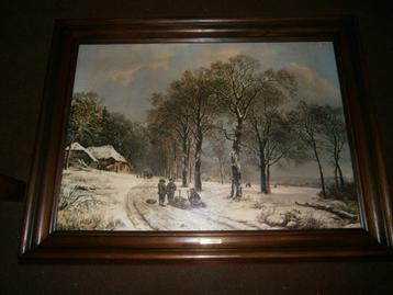 B.C. Koekkoek, Winterlandschap, olieverf, kopie, China beschikbaar voor biedingen