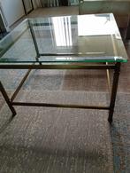 Messing tafel met glasplaat!  (Onbeschadigd), Huis en Inrichting, Tafels | Sidetables, 25 tot 50 cm, Rechthoekig, Ophalen of Verzenden