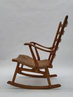 Vintage schommelstoel Gelderland de Ster fauteuil hout riet, Huis en Inrichting, Ophalen, Riet of Rotan, Gebruikt, Mid Century Modern dutch design jaren 50 60