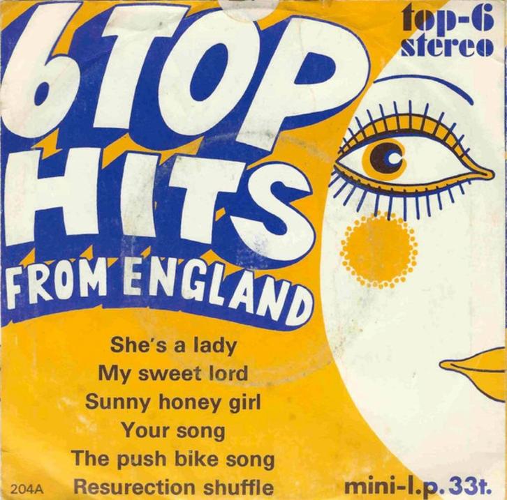 MINI LP Various – 6 Top Hits From England, Cd's en Dvd's, Vinyl Singles, Gebruikt, Maxi-single, Pop, 7 inch, Ophalen of Verzenden
