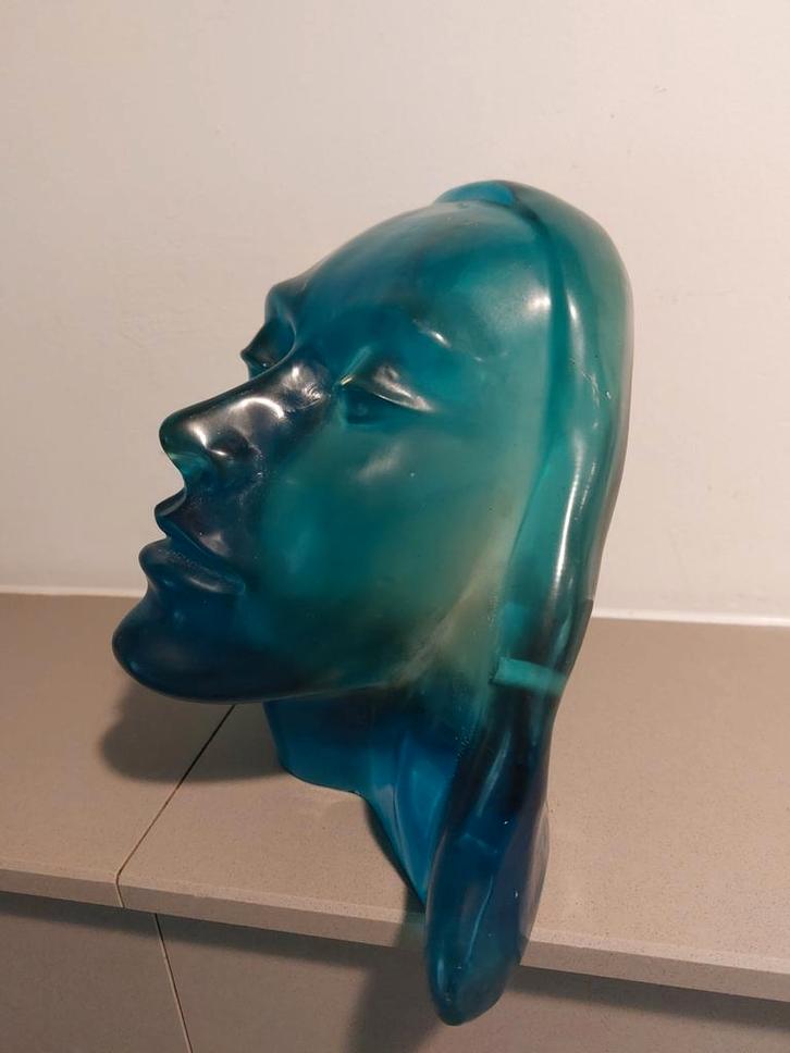 Sculptuur gezicht van kunststof, Antiek en Kunst, Kunst | Designobjecten, Ophalen of Verzenden