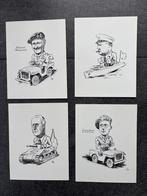 4 Prenten,  Serie "Mannen die deze oorlog hebben gewonnen", Verzenden, Voor 1920, Overige thema's