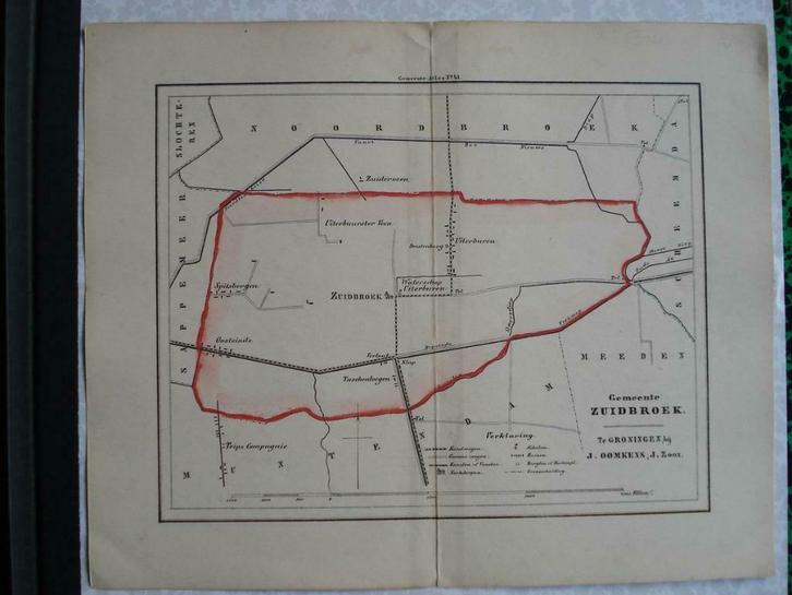 41 /Zuidbroek /Spitsbergen / Oosteinde / Meeden/ Litho 1862, Antiek en Kunst, Kunst | Litho's en Zeefdrukken, Ophalen of Verzenden