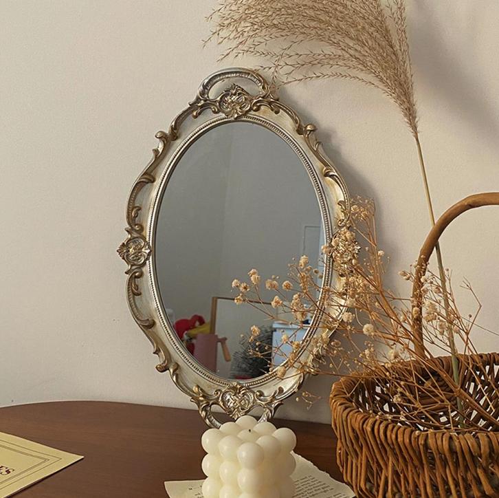 Barok Dienblad Met Spiegel / Klassiek Retro Vintage Gouden, Huis en Inrichting, Woonaccessoires | Dienbladen, Nieuw, Ovaal, Verzenden