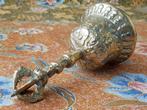 Mooie oude Oosterse koperen tempelbel met een Dorje 14,8 cm., Antiek en Kunst, Ophalen of Verzenden