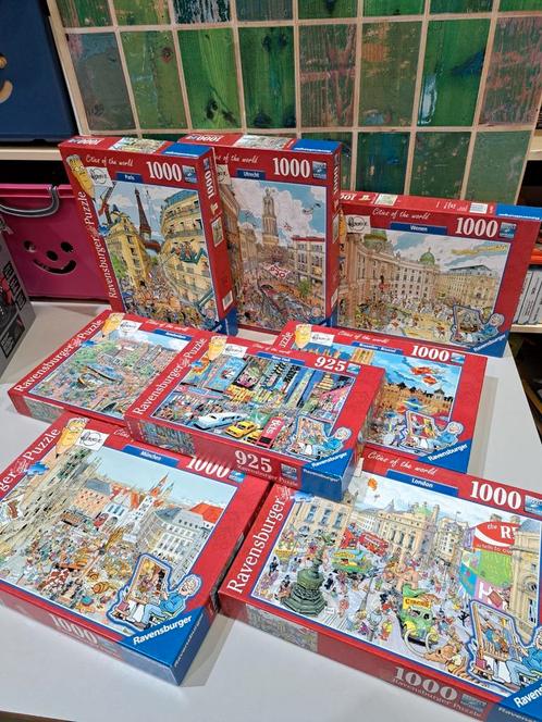 Grote collectie Ravensburger cities of the world 1000 stukje, Hobby en Vrije tijd, Denksport en Puzzels, Zo goed als nieuw, Legpuzzel