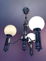 Prachtige chromen lamp met 3 glazen bollen, vintage design, Ophalen of Verzenden, Zo goed als nieuw, Glas
