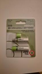 USB Oplaadbare Batterijen NH-AA 1.2V 1450mAh - 2 Stuks, Audio, Tv en Foto, Accu's en Batterijen, Ophalen of Verzenden, Nieuw, Oplaadbaar