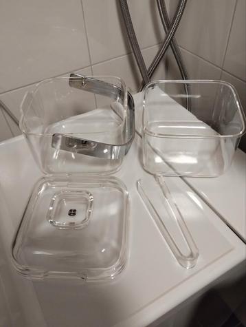 Vintage jaren 70 Guzzini acryl met chroom ijsblokjes houder beschikbaar voor biedingen