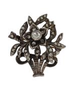 Giardinetti antieke diamanten 14k gouden broche zilver uniek