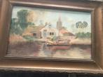 gouache  raaphorst boot stadsgezicht wassenaar water, Ophalen of Verzenden