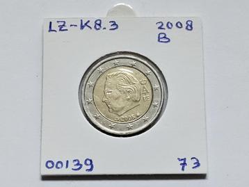 2-euromunt België (B) 2008 Koers LZ-K8.3 beschikbaar voor biedingen