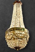 Antieke Empire Kroonluchter, Ophalen of Verzenden, Gebruikt, Glas, Antiek Empire Hollywood Regency Design