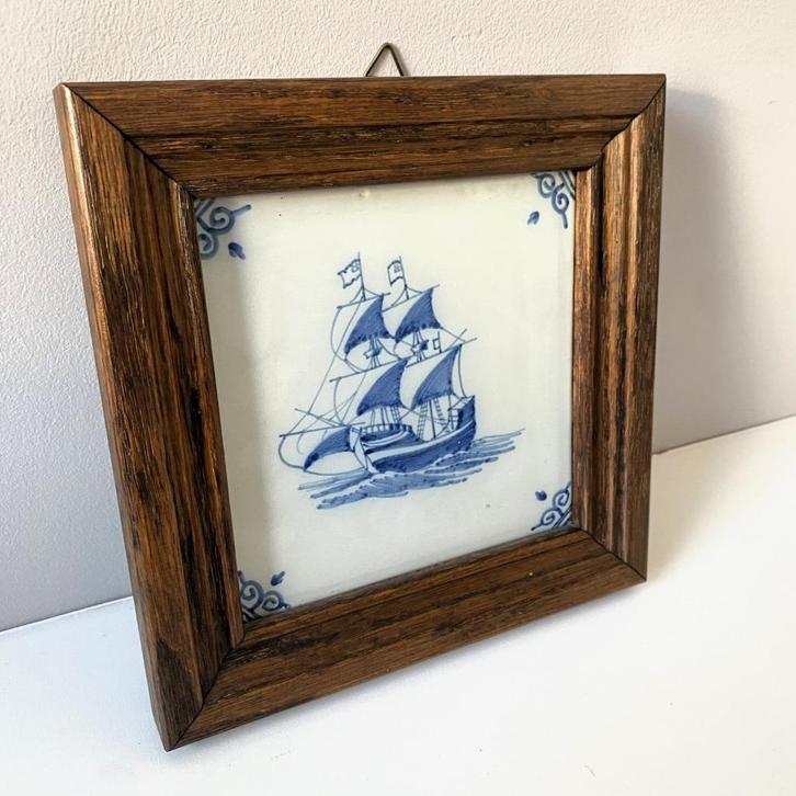 Oud-hollandse tegel Tichelaar Makkum /schip /handgemaakt, Antiek en Kunst, Antiek | Wandborden en Tegels, Ophalen of Verzenden