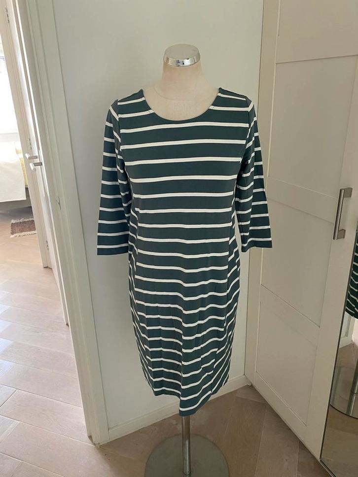 Object gestreepte jurk - Maat M, Kleding | Dames, Jurken, Zo goed als nieuw, Maat 38/40 (M), Groen, Knielengte, Ophalen of Verzenden