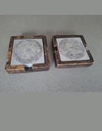 Onderzetters hout opknappers zilver kleur antiek zilver, Ophalen of Verzenden, Gebruikt, Glas of Kopje