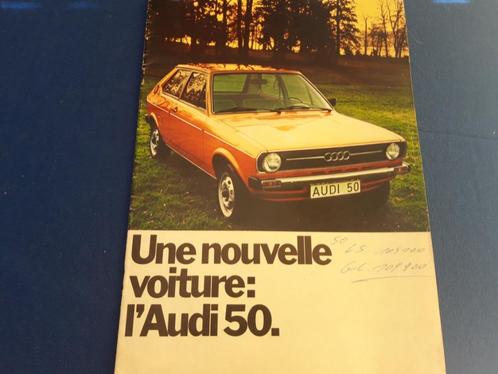 folder Audi 50 1974 - Franstalig, Boeken, Auto's | Folders en Tijdschriften, Gelezen, Audi, Ophalen of Verzenden