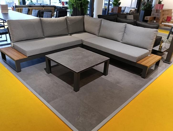 SHOWROOM SALE APELDOORN, Tuin en Terras, Tuinsets en Loungesets, Nieuw, Loungeset, Aluminium, 2 zitplaatsen, Bank, Eettafel, Hocker