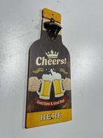 Vintage/retro opener voor aan de wand Cheers cold beer !, Ophalen of Verzenden