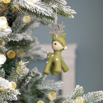 Hanger groen vilten rendier Sjaal met verhaal leuk kado beschikbaar voor biedingen