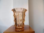 Art Deco Boheemse Vaas Stolzle, orange, Ophalen of Verzenden