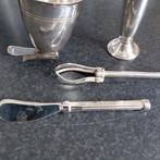 Verzilverde Brocante Set: Vaasje, Beker, Bestek, Verzenden, Zilver
