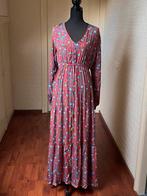 Maxi lange jurk van Gold & Silver gebloemd roze maat 40-42, Verzenden, Gold & Silver, Maat 42/44 (L), Zo goed als nieuw