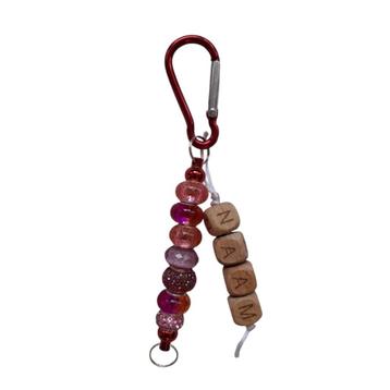 Gepersonaliseerde naam klik sleutelhanger roze geel beschikbaar voor biedingen