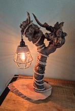 Unieke Houten Lamp - Handgemaakt, Huis en Inrichting, Lampen | Vloerlampen, Rustiek, Nieuw, Ophalen of Verzenden, Minder dan 100 cm