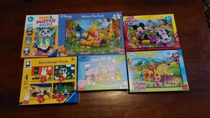6 Kinder Puzzels kinderpuzzels 12-35 stukjes, Nijntje Peppa, Kinderen en Baby's, Speelgoed | Kinderpuzzels, Zo goed als nieuw
