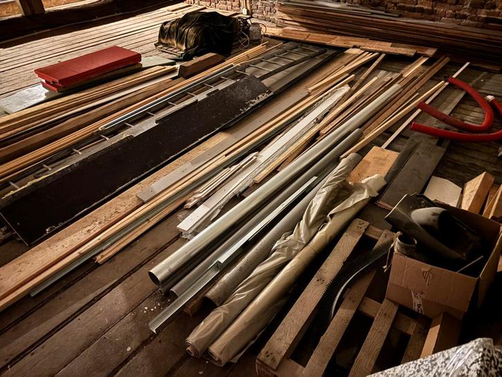 Diverse bouwmaterialen - Latten, folie, planken, Doe-het-zelf en Verbouw, Metalen, Gebruikt, Overige metalen, Ophalen