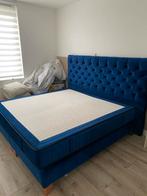 Boxspring 200 x 200cm (koningsblauw), Huis en Inrichting, Slaapkamer | Boxsprings, Ophalen, Blauw, Tweepersoons, Zo goed als nieuw