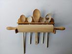 Brocante houten lepelrek.(pollepels/deegrol)., Ophalen of Verzenden