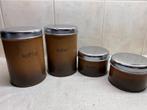 Vintage Blikken Keuken Set 4-delig, Antiek en Kunst, Curiosa en Brocante, Ophalen of Verzenden