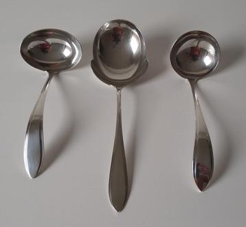 3 zilveren dienlepels in puntfilet beschikbaar voor biedingen