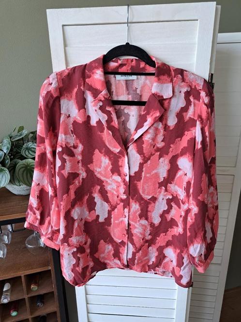MSCH Copenhagen Blouse – Maat L – Koraal, Paars & Wit, Kleding | Dames, Blouses en Tunieken, Gedragen, Maat 42/44 (L), Paars, Ophalen of Verzenden