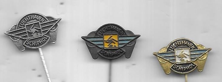 3 SCHIPHOL VLIEGTUIG GERELATEERDE VERSCHILENDE SPELDEN, Verzamelen, Speldjes, Pins en Buttons, Ophalen of Verzenden, Gebruikt