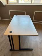 Stevig groot houten bureau (160x80cm) te koop, Ophalen, Zo goed als nieuw, Bureau