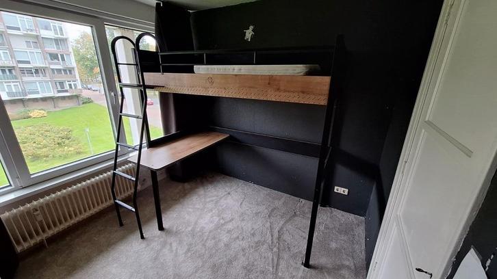 Hoogslaper 190x90x145/195, Huis en Inrichting, Slaapkamer | Stapelbedden en Hoogslapers, Zo goed als nieuw, Hoogslaper, 90 cm