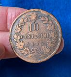 1863 10 Centesimi - Vittorio Emanuele II, Ophalen of Verzenden, Italië, Losse munt