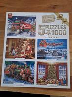 5 x complete kerstpuzzel van 1000 stukjes, Hobby en Vrije tijd, Ophalen, 500 t/m 1500 stukjes, Zo goed als nieuw, Legpuzzel